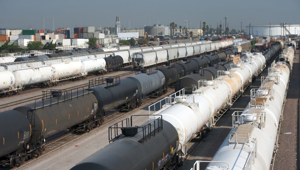 Long Beach's port train yard